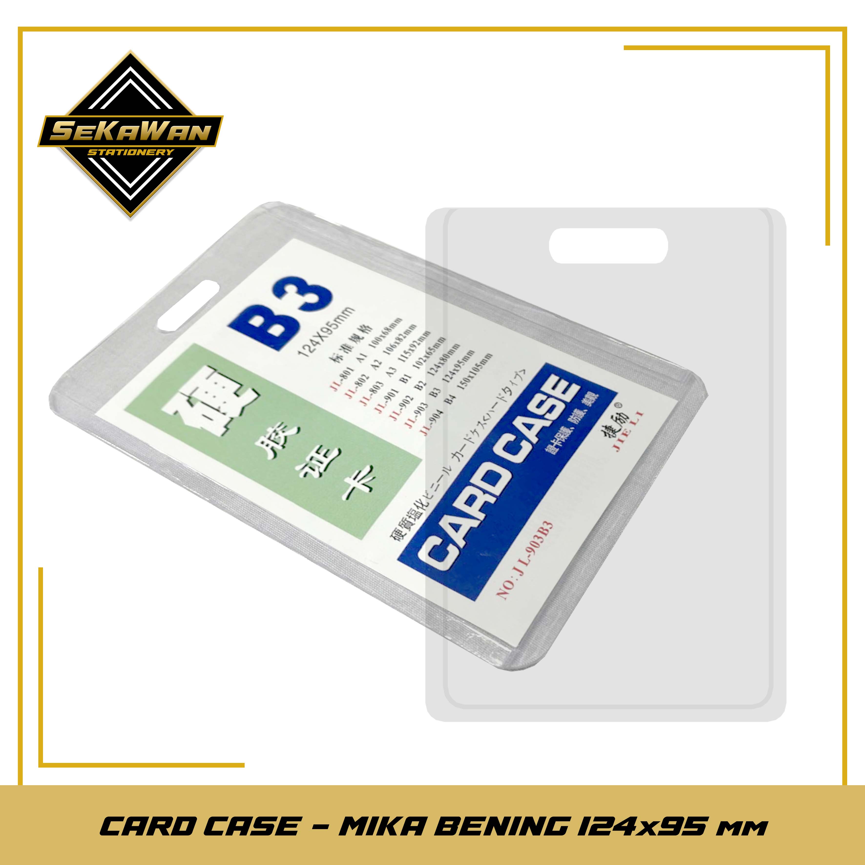 ID Card Case Plastik Transparan - Card Holder Transparan - Bahan Mika Tebal, Ukuran Kartu B1-B4