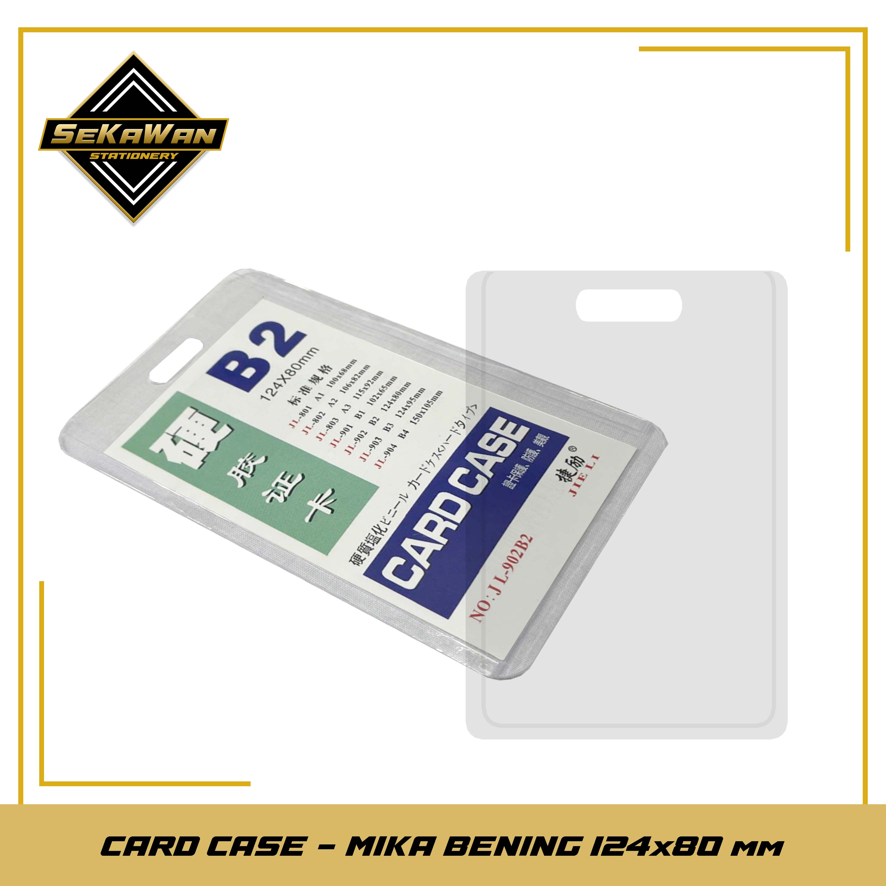 ID Card Case Plastik Transparan - Card Holder Transparan - Bahan Mika Tebal, Ukuran Kartu B1-B4
