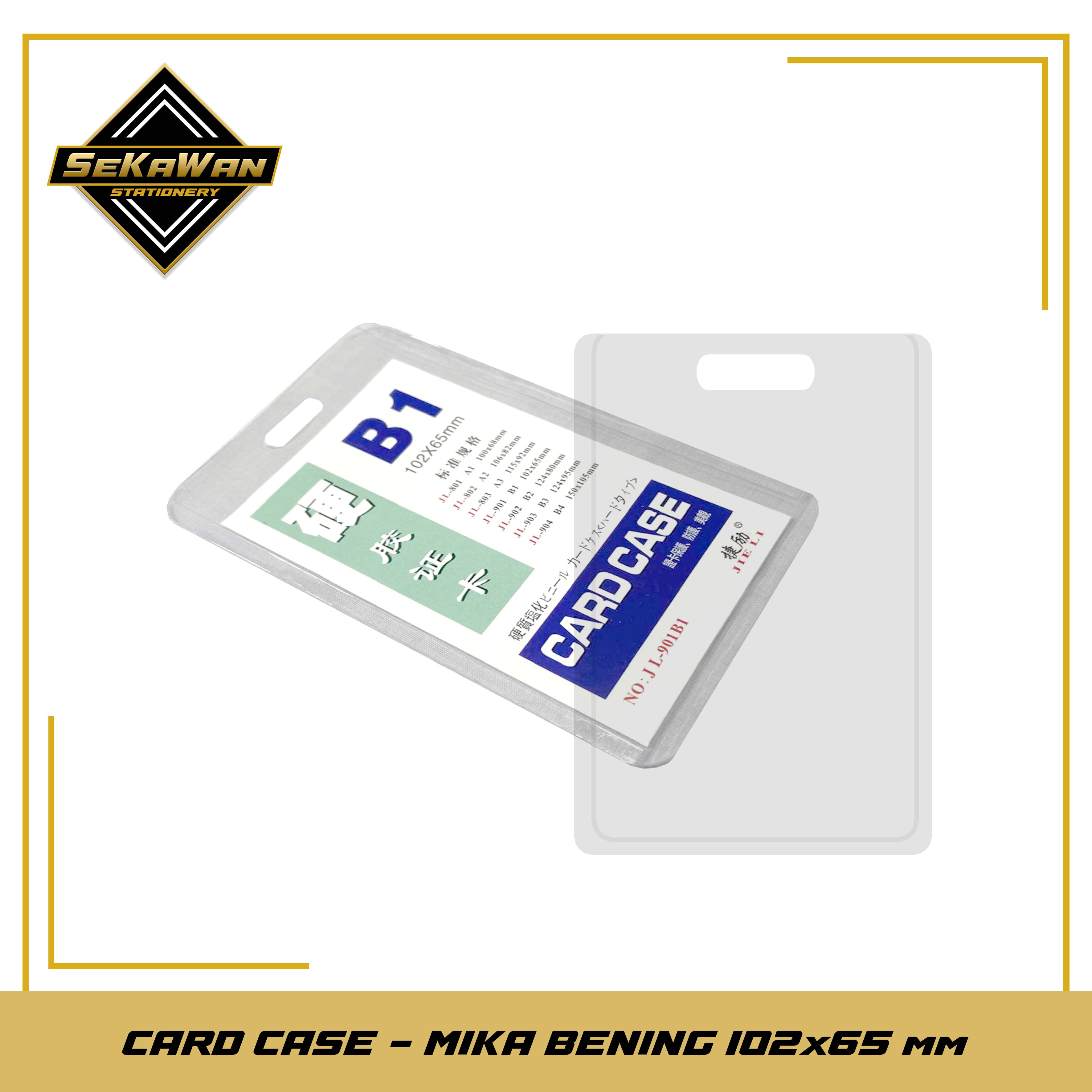 ID Card Case Plastik Transparan - Card Holder Transparan - Bahan Mika Tebal, Ukuran Kartu B1-B4