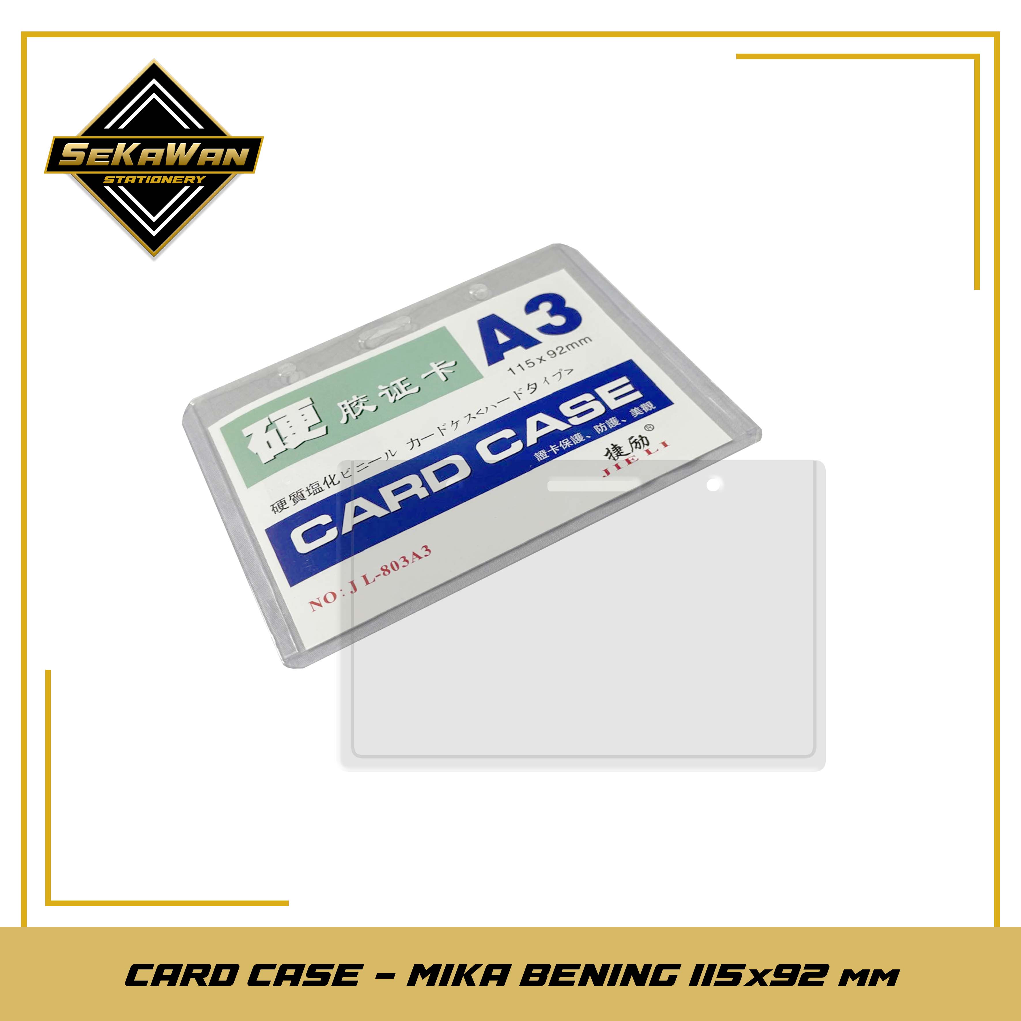 ID Card Case Plastik Transparan - Card Holder Transparan - Bahan Mika Tebal, Ukuran Kartu A1-A3