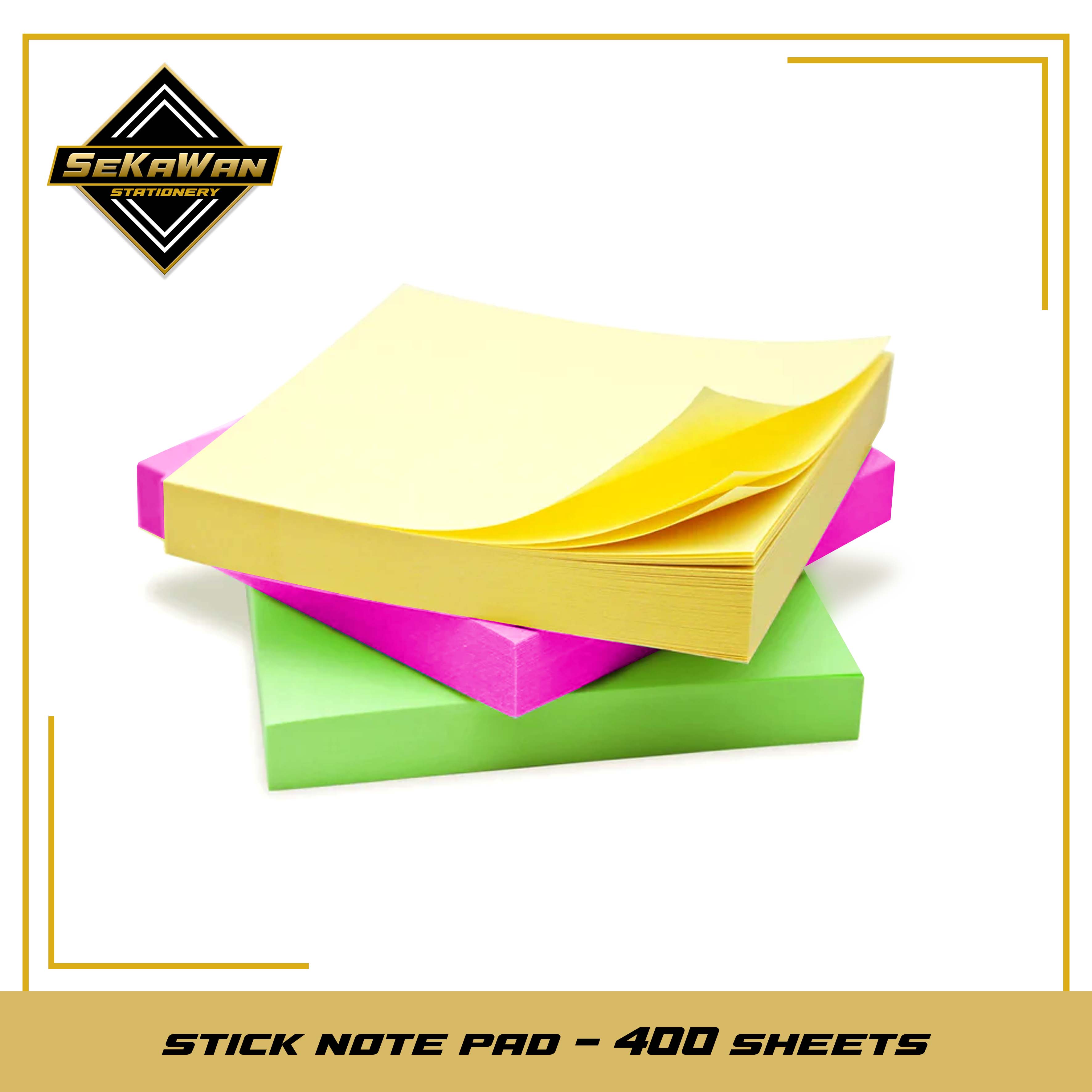 Sticky Note 3/5 Warna 100/400 Sheets 76 x 76mm - Kertas Memo Tempel Mix Color