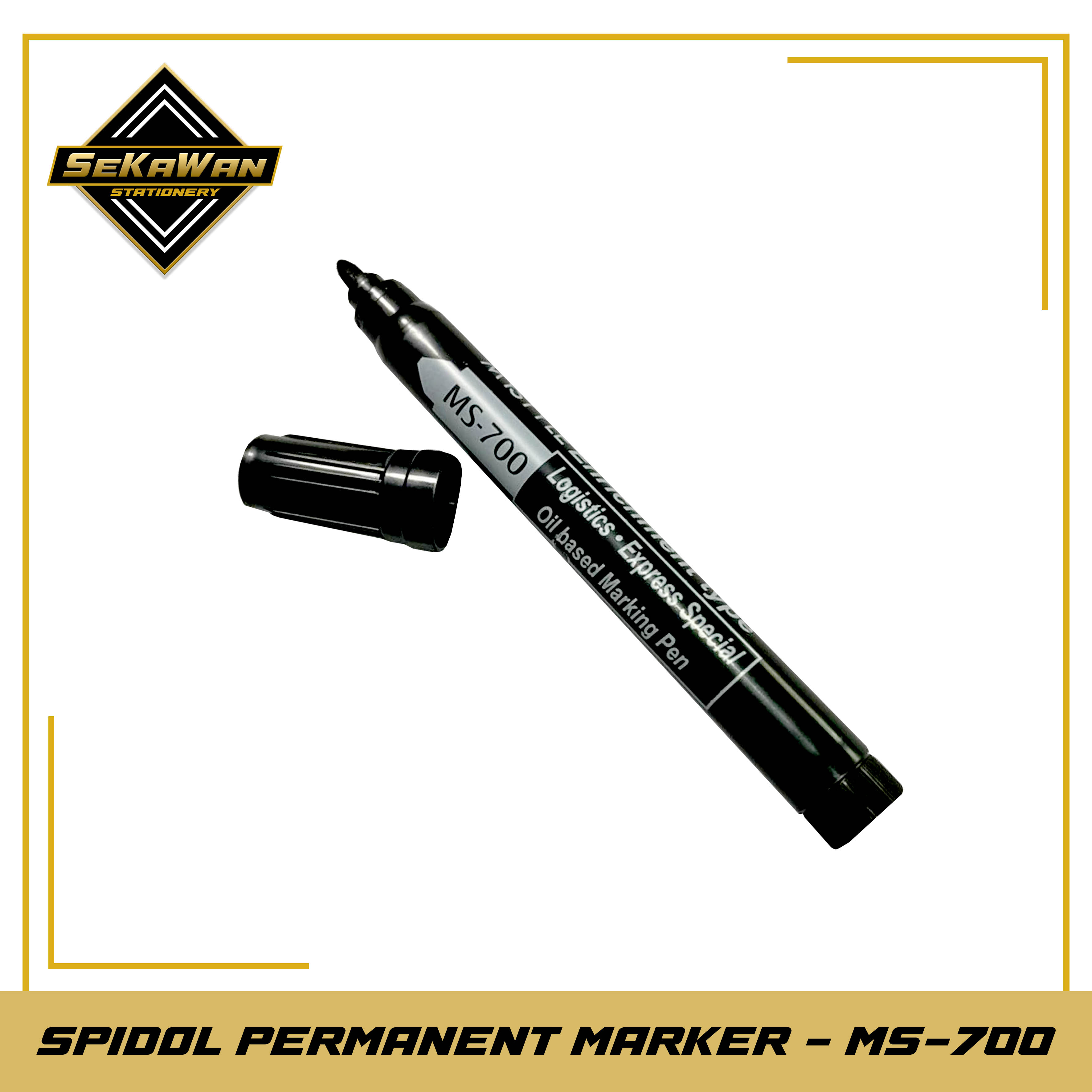 Spidol Permanen Round Tip My Style Warna Hitam - Permanent Marker MS-700