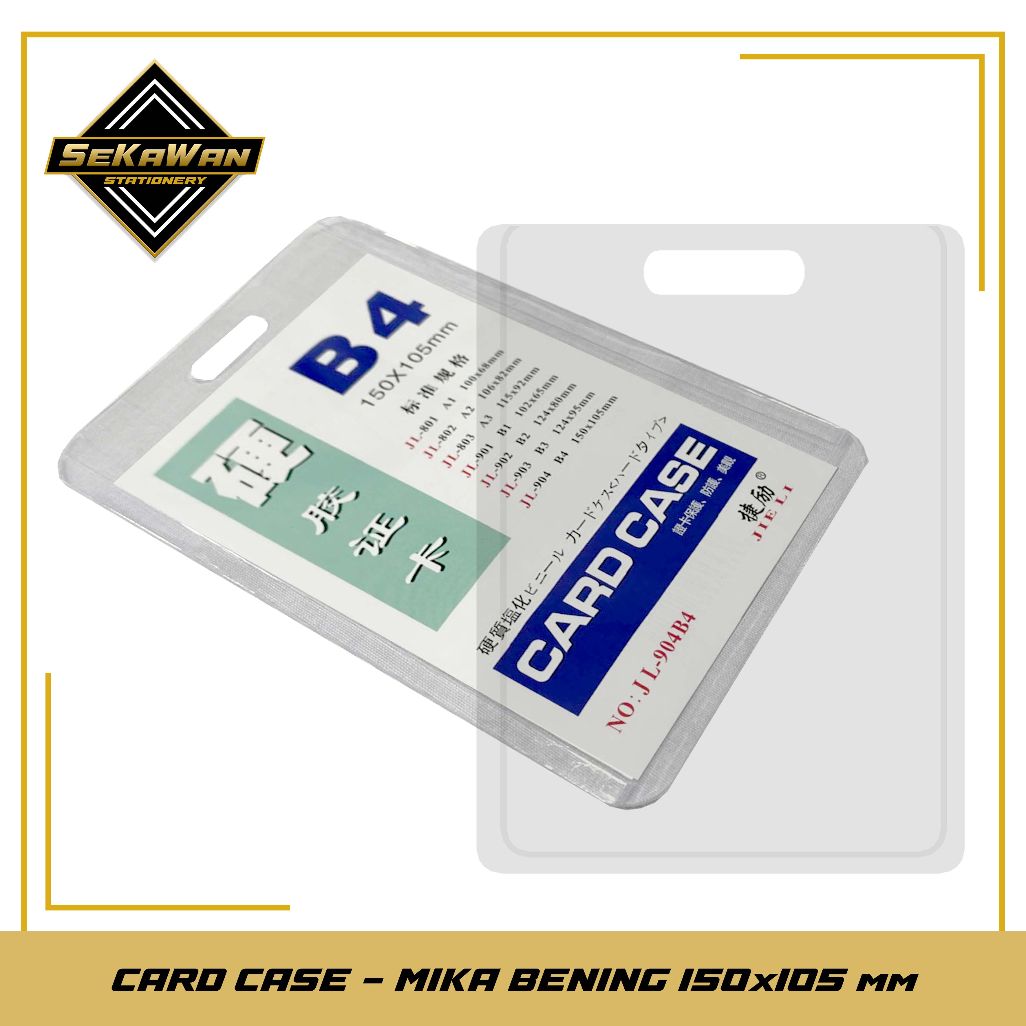 ID Card Case Plastik Transparan - Card Holder Transparan - Bahan Mika Tebal, Ukuran Kartu B1-B4
