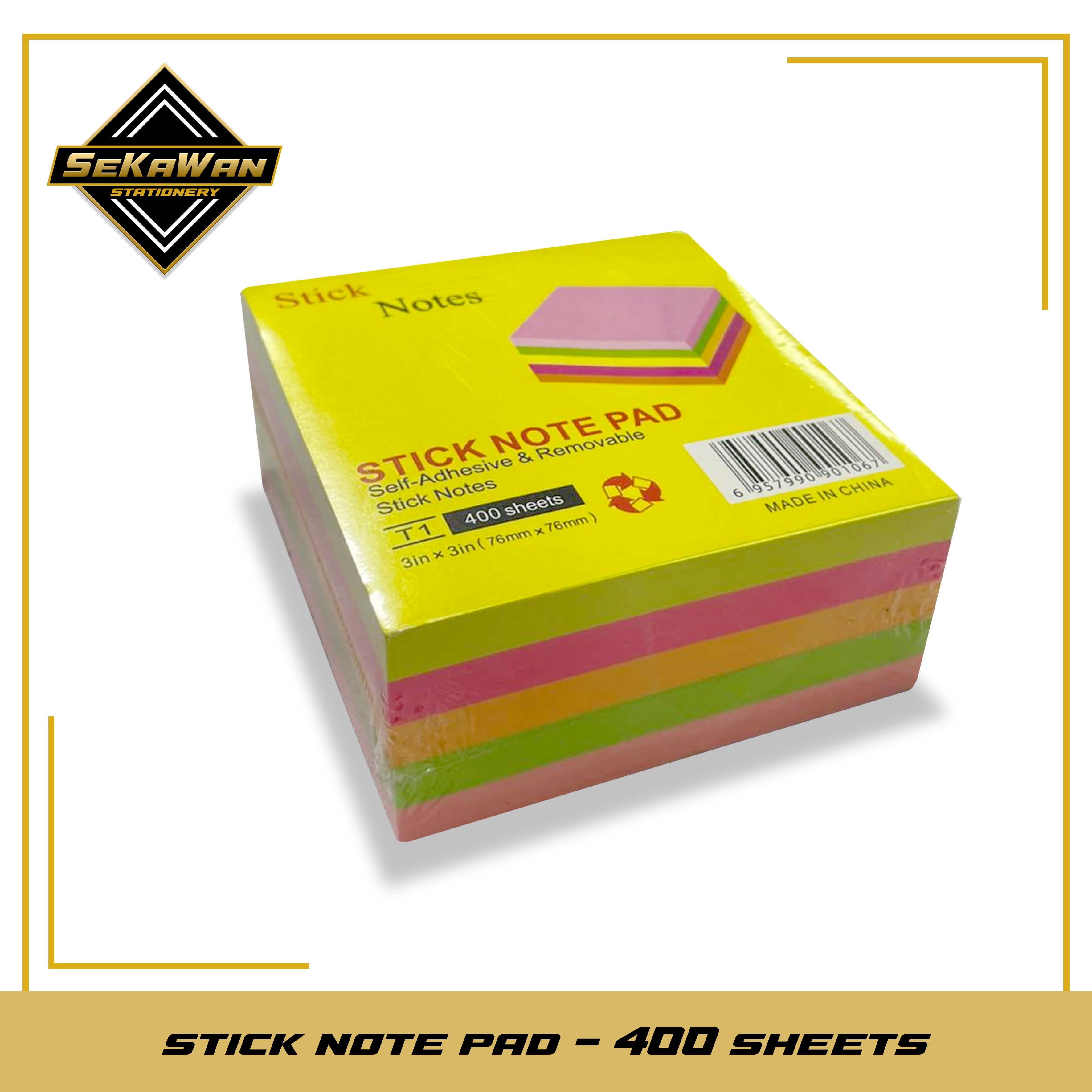 Sticky Note 3/5 Warna 100/400 Sheets 76 x 76mm - Kertas Memo Tempel Mix Color