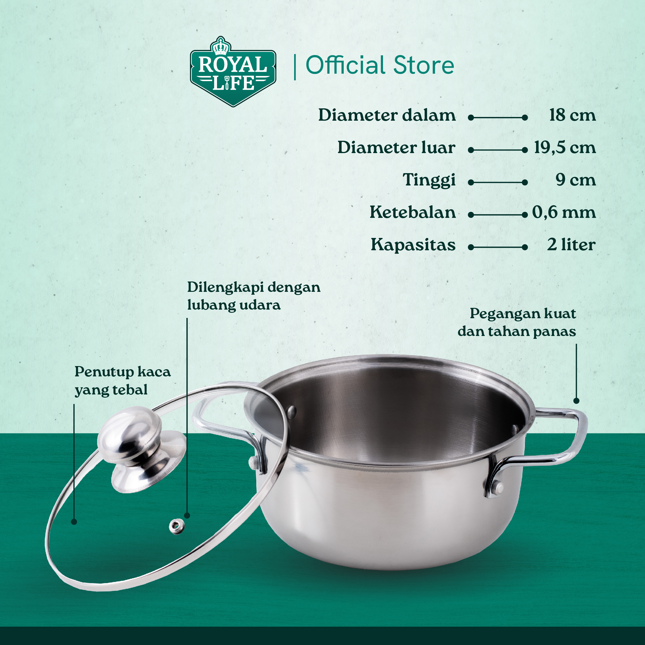 Royal Life Sauce Pot Glass Cover