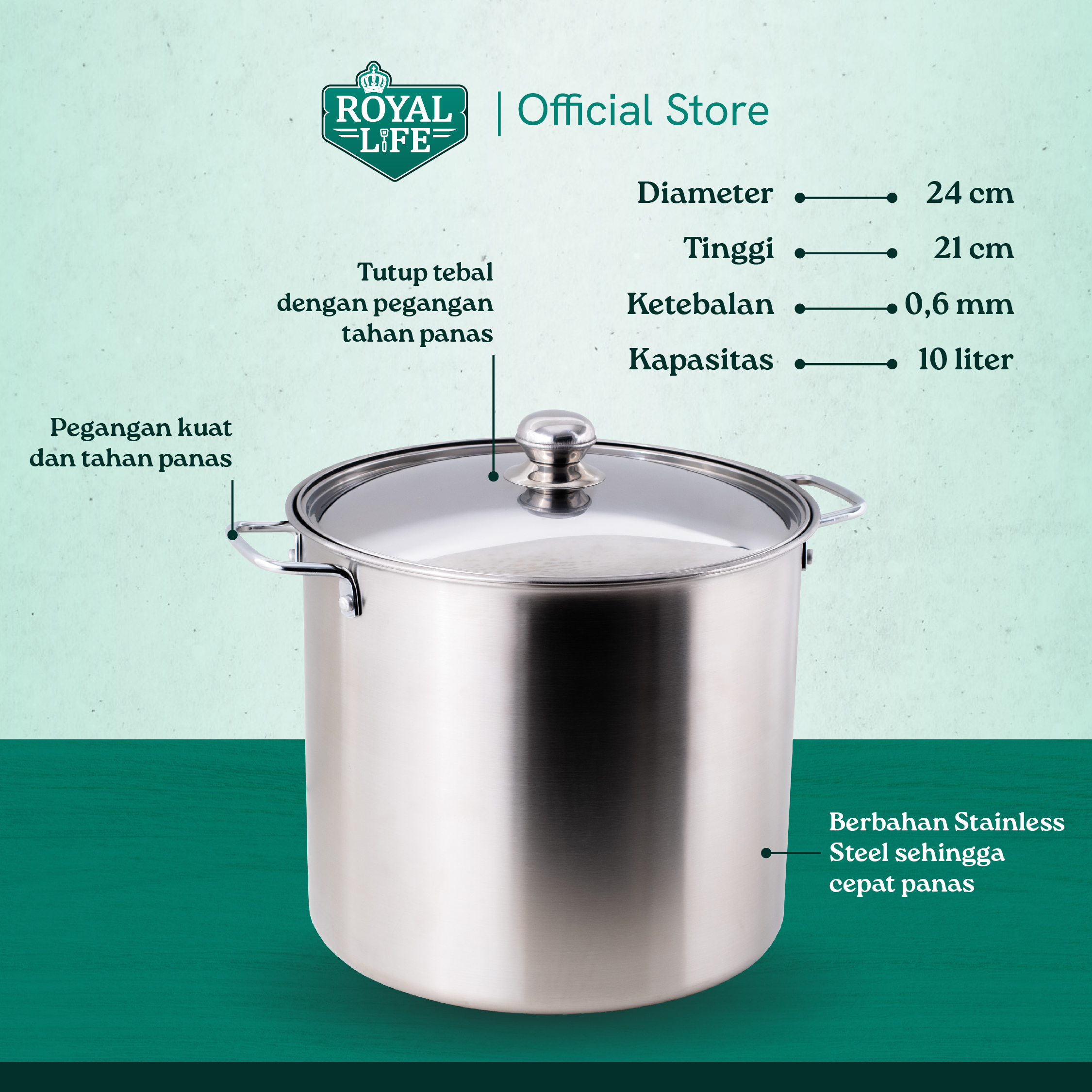 Royal Life Stainless Steel Stock Pot