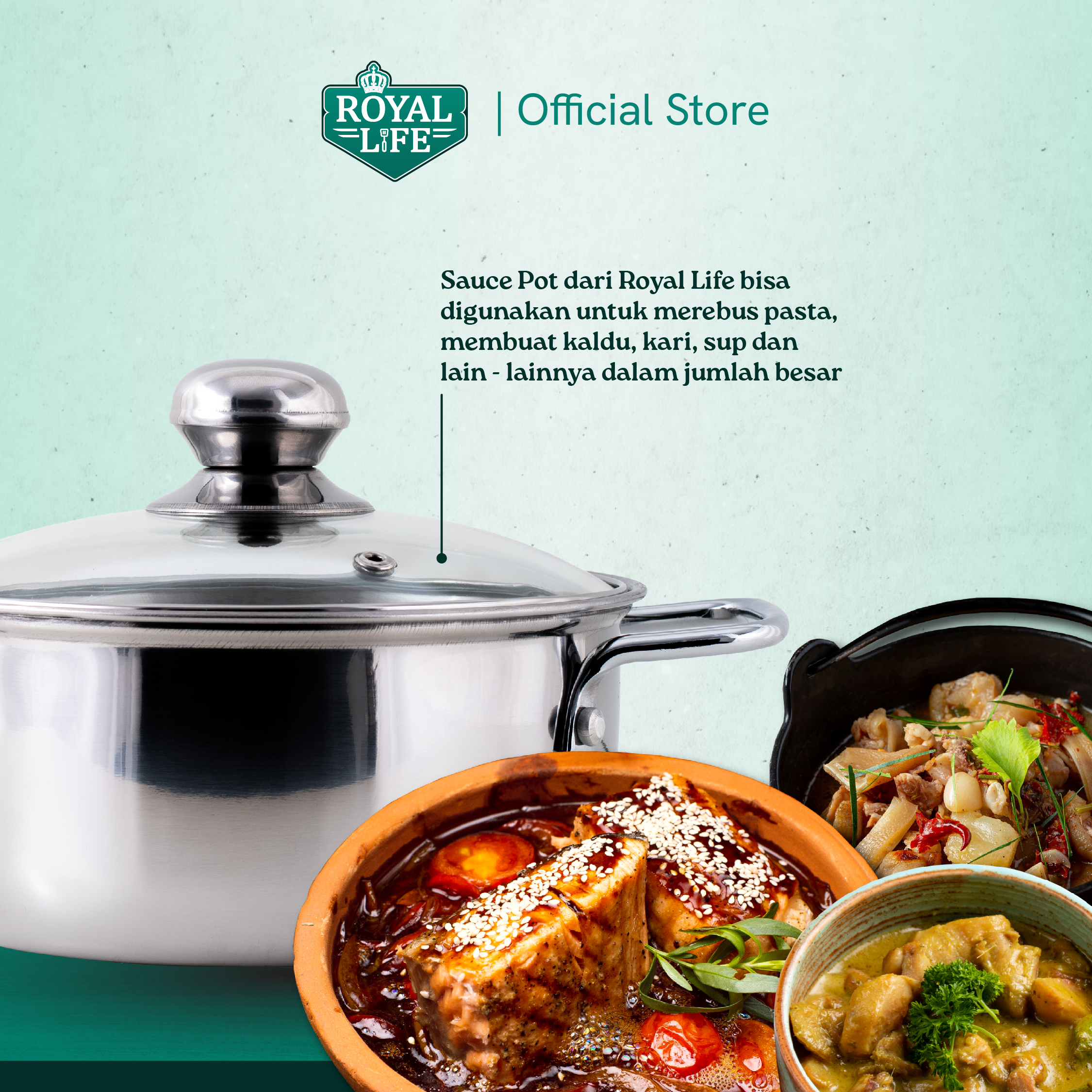 Royal Life Sauce Pot Glass Cover