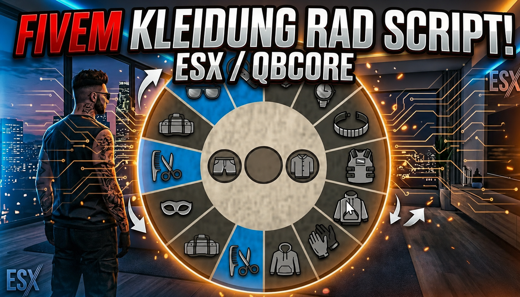 Kleidungs rad script [ESX/QB]