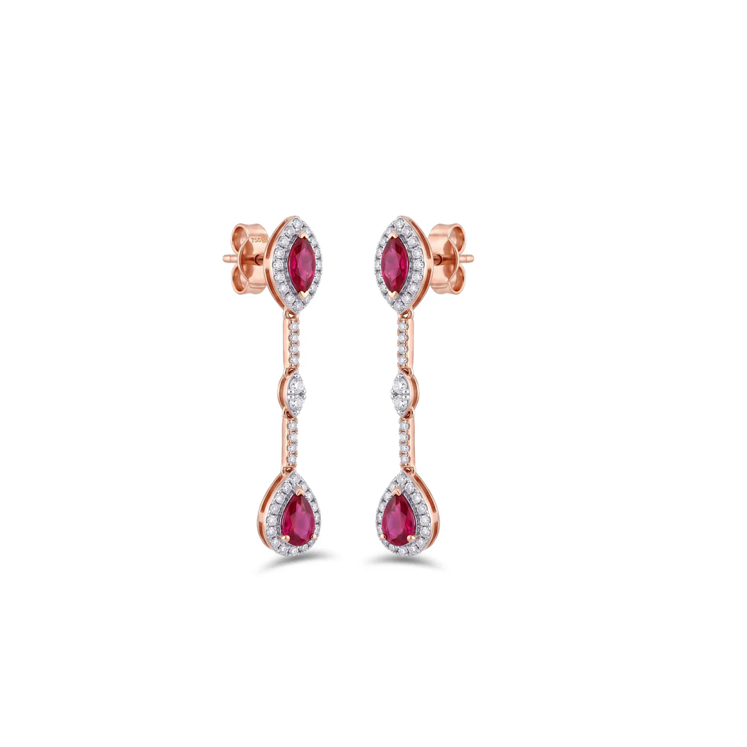 Ruby Drop Earrings
