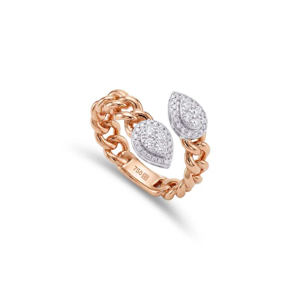 Rose Gold Diamond Chain Ring