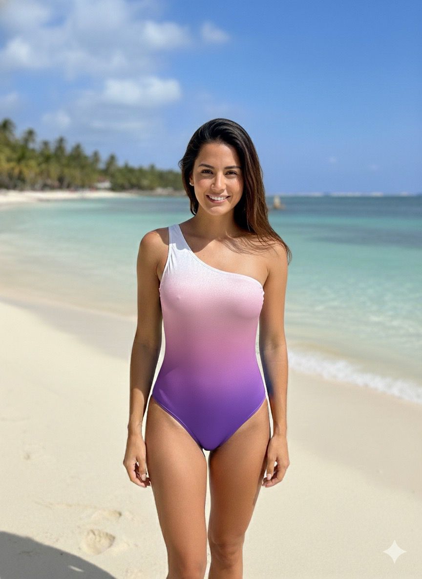 Traje de baño asimétrico degradé