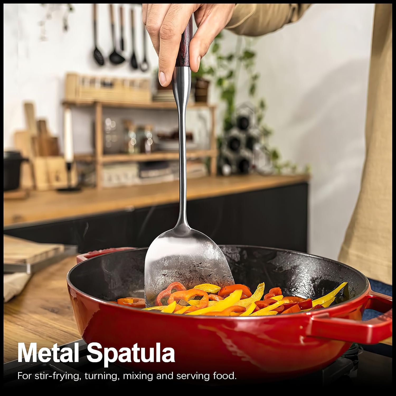 Stainless Steel Kitchen Utensil Set, 5-Piece Cooking Utensils, Spatula