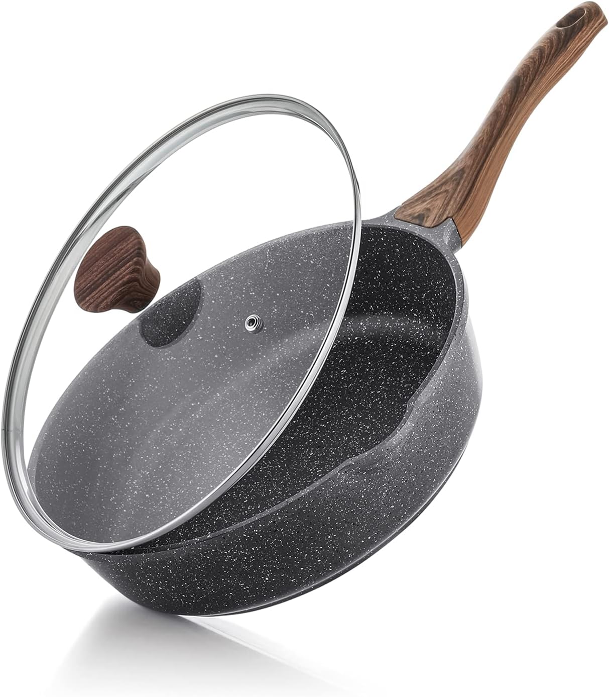 SENSARTE Nonstick Skillet, Deep Frying Pan 26 cm/4 Litre Saute Pan with Lid