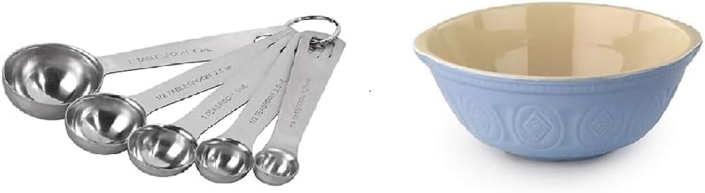 Tala A10550 Stainless Steel Measuring Spoons, 5 Piece Set for Measuring Dry and Liquids