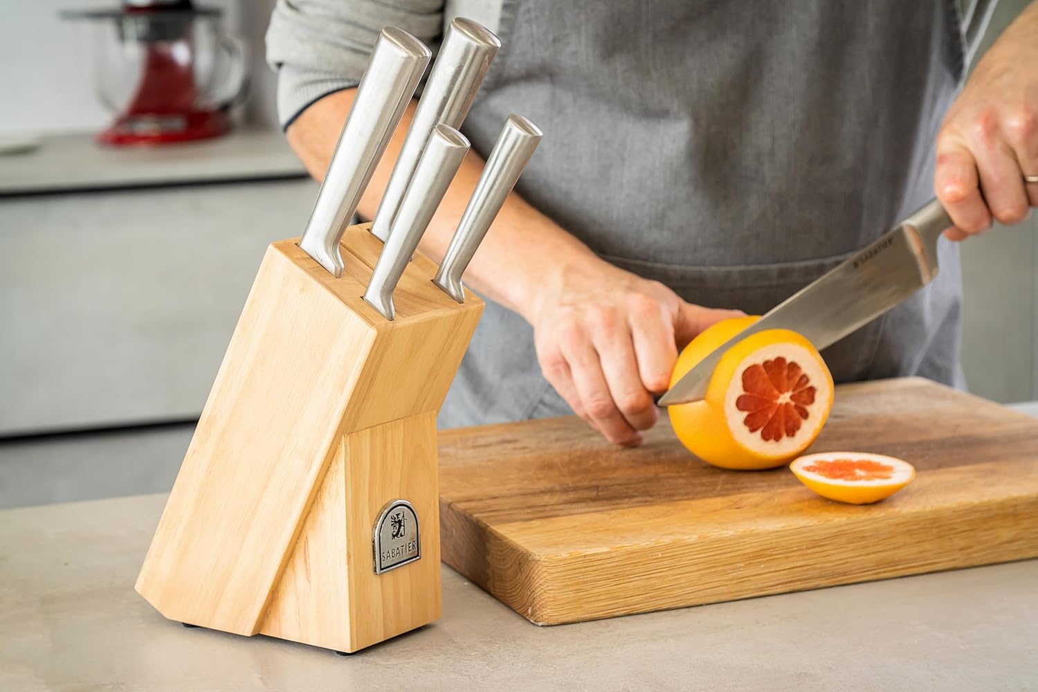Sabatier Classic Professional 8-inch Chef Knife and 5-Piece Knife Block Set