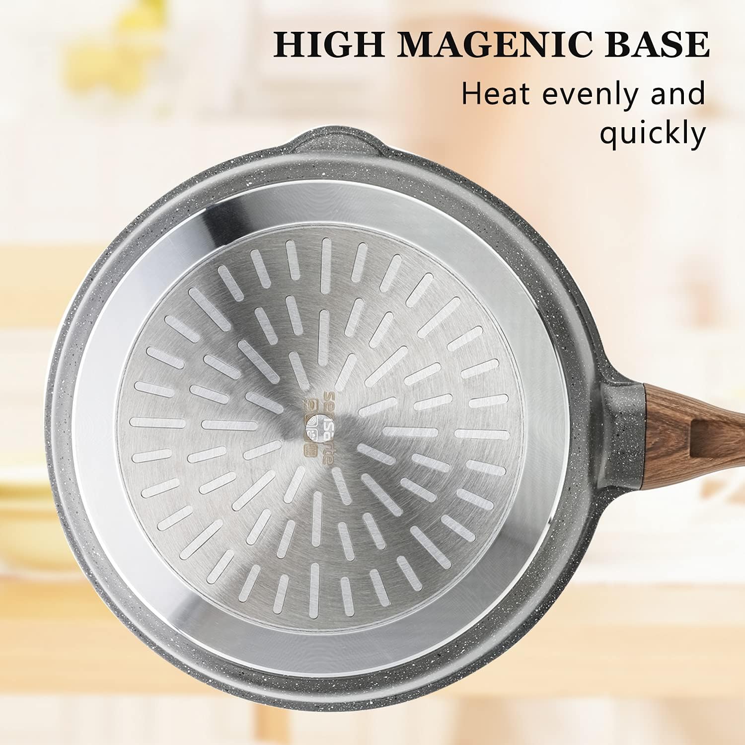 SENSARTE Nonstick Skillet, Deep Frying Pan 26 cm/4 Litre Saute Pan with Lid