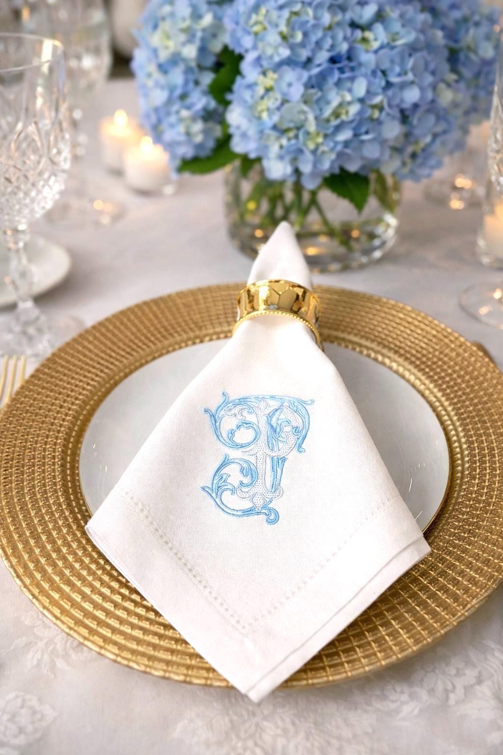 Personalized Monogram Linen Napkin, Embroidered Initial Dinner Napkin, Wedding Table Decor