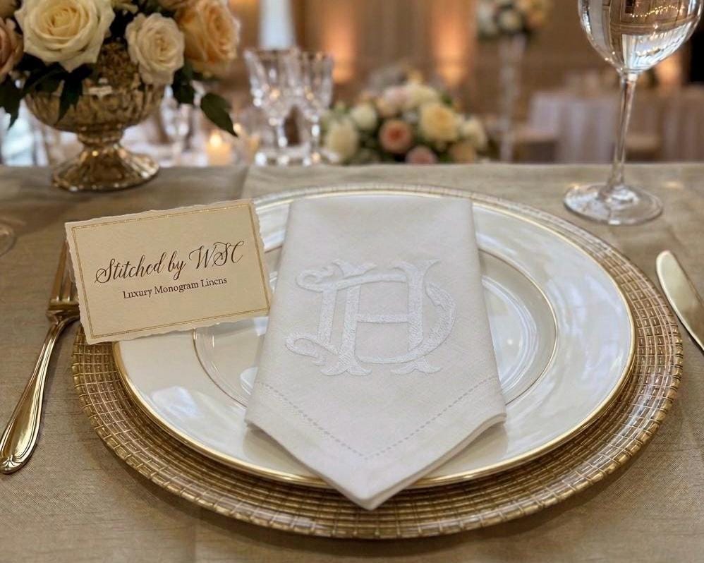 Luxury Monogram Linen Napkin