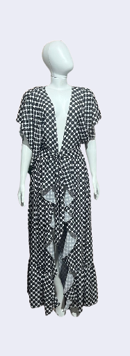 Vestido Longo Preto e Branco