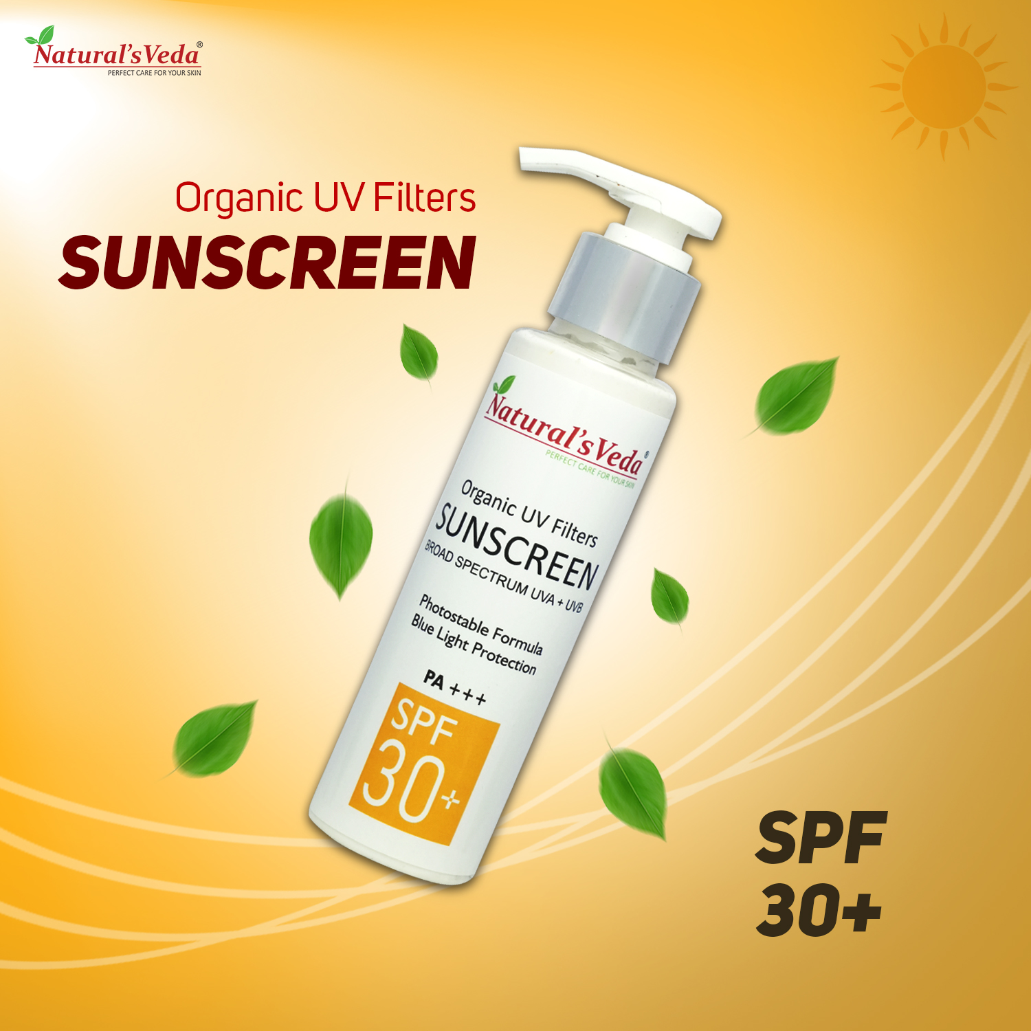Organic UV Filters Sunscreen SPF 30+