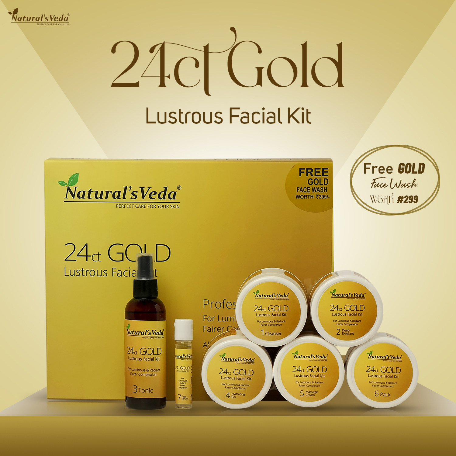 24ct Gold Lustrous Facial Kit