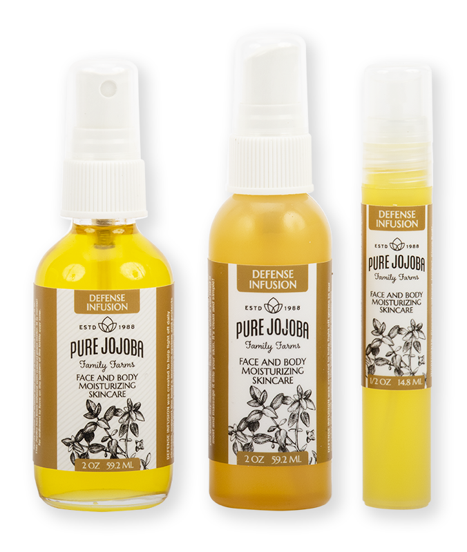 DEFENSE Infused Pure Jojoba Face and Body Moisturizing Skincare