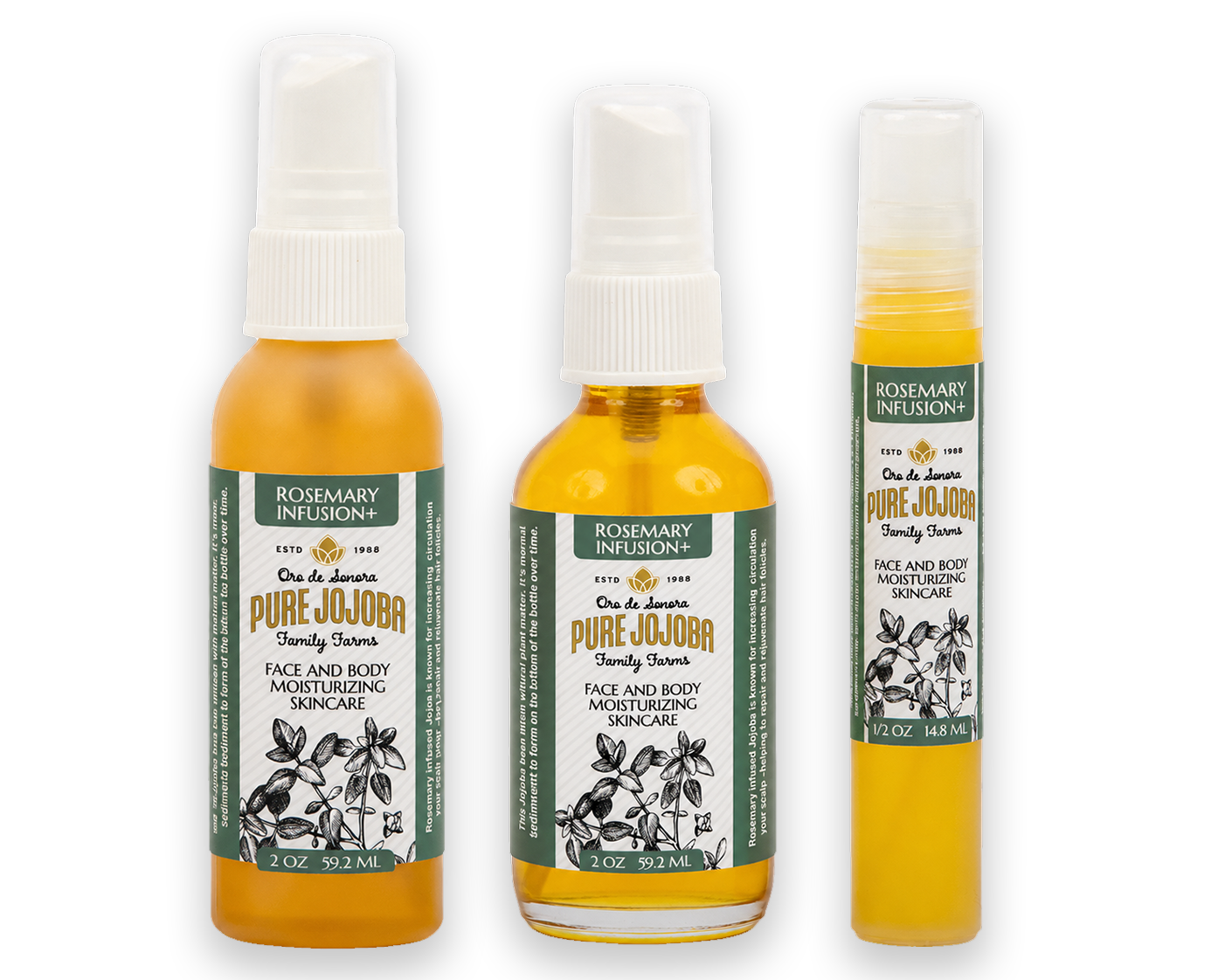 ROSEMARY Infused Pure Jojoba Face and Body Moisturizing Skincare