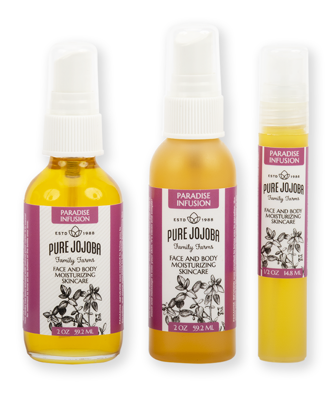 PARADISE Infused Pure Jojoba Face and Body Moisturizing Skincare