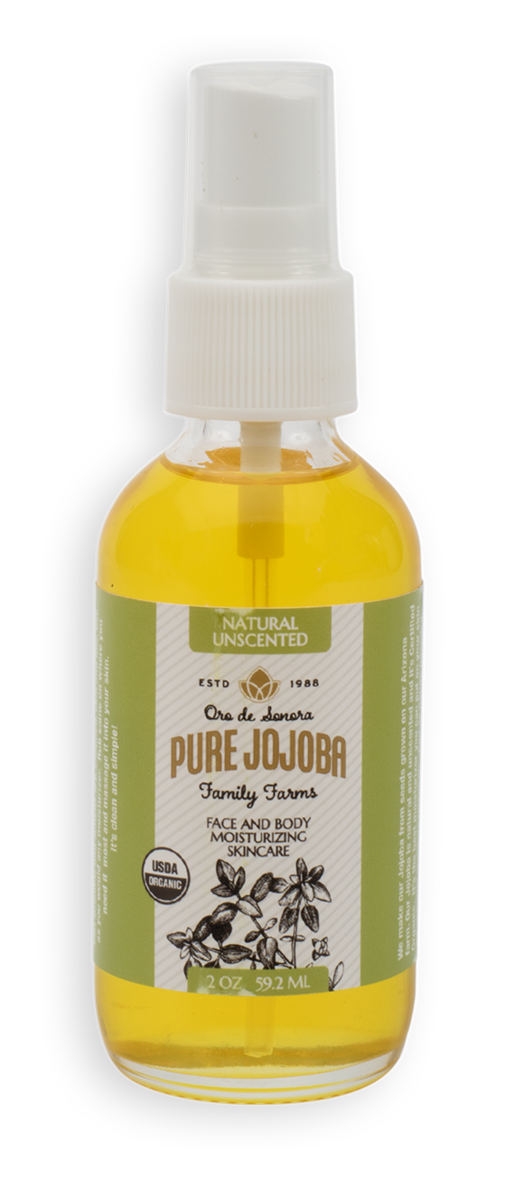 2oz Pure Certified Organic Arizona Grown Jojoba - in a Glass Bottle