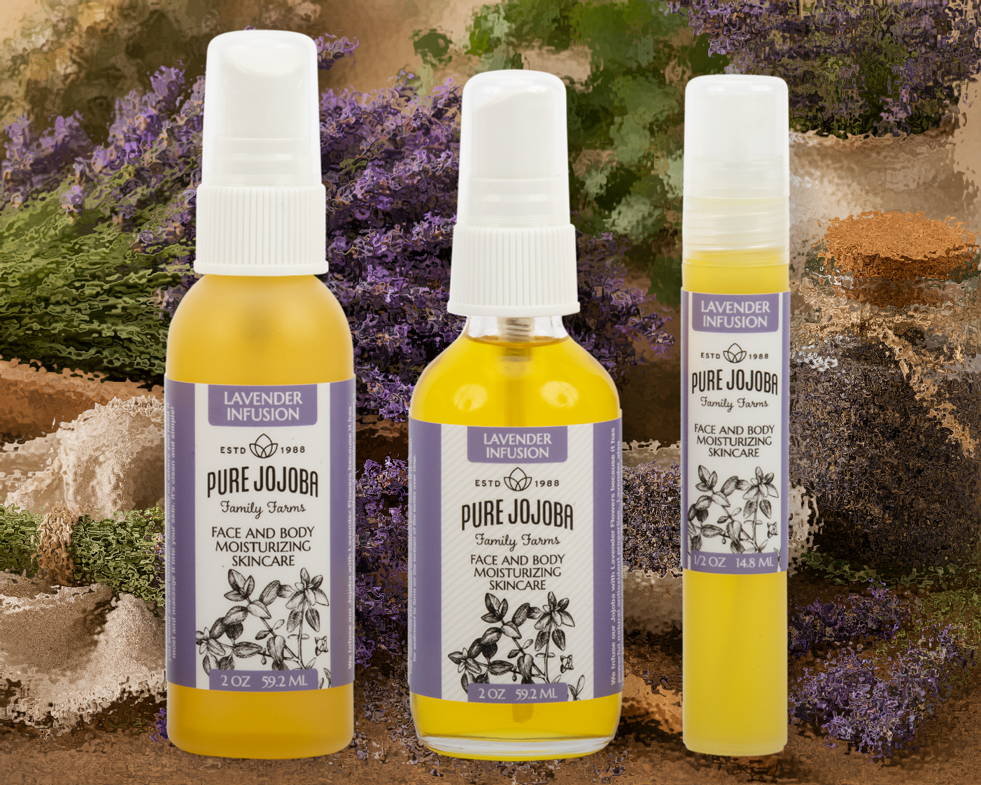 LAVENDER Infused Pure Jojoba Face and Body Moisturizing Skincare