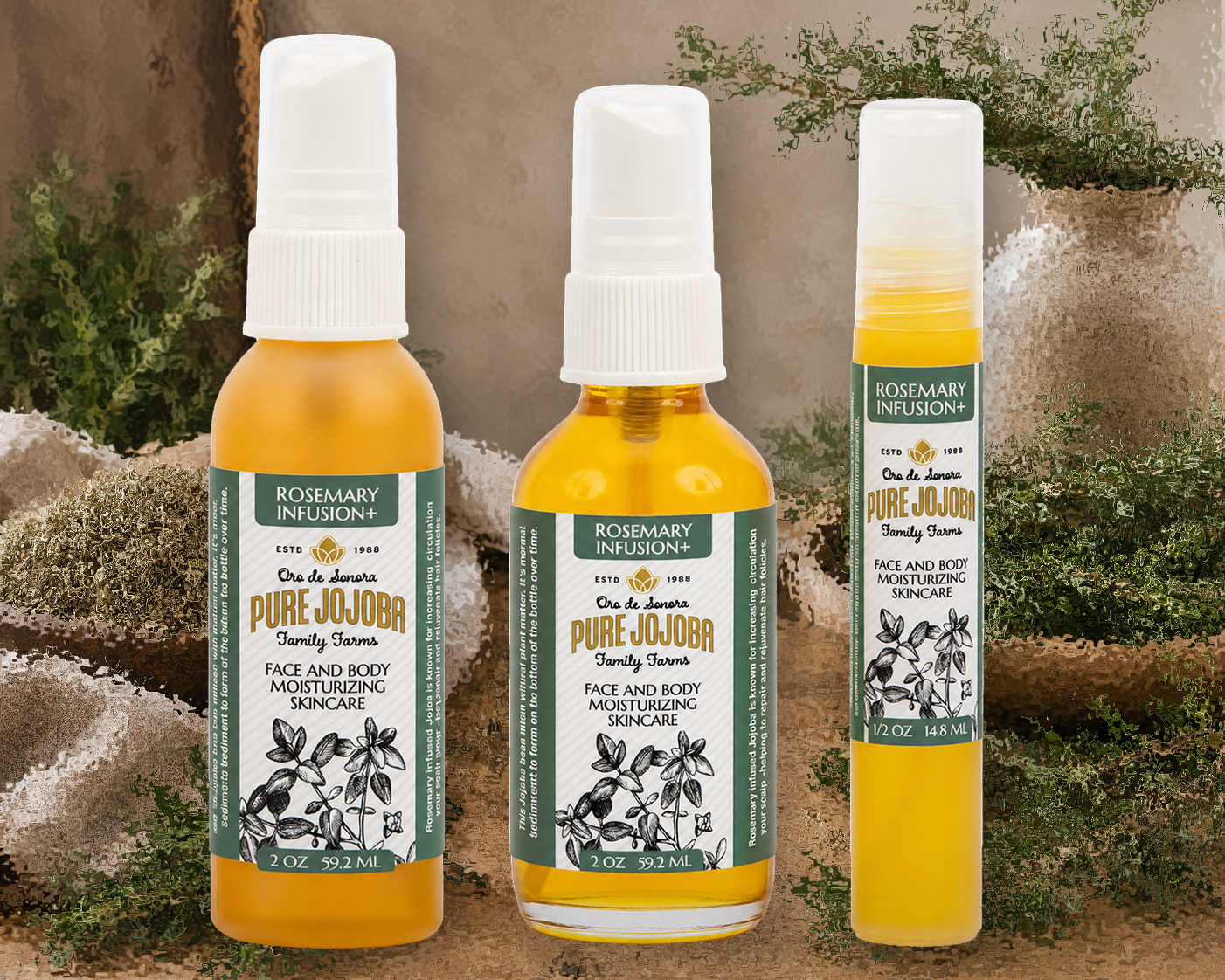ROSEMARY Infused Pure Jojoba Face and Body Moisturizing Skincare