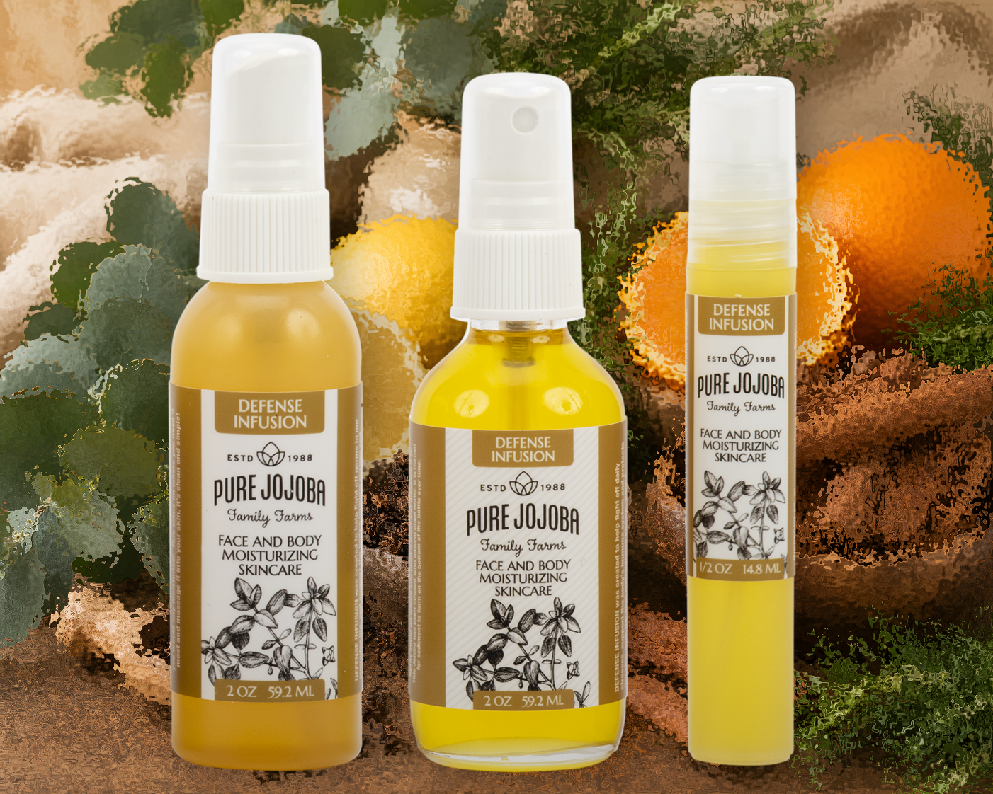 DEFENSE Infused Pure Jojoba Face and Body Moisturizing Skincare