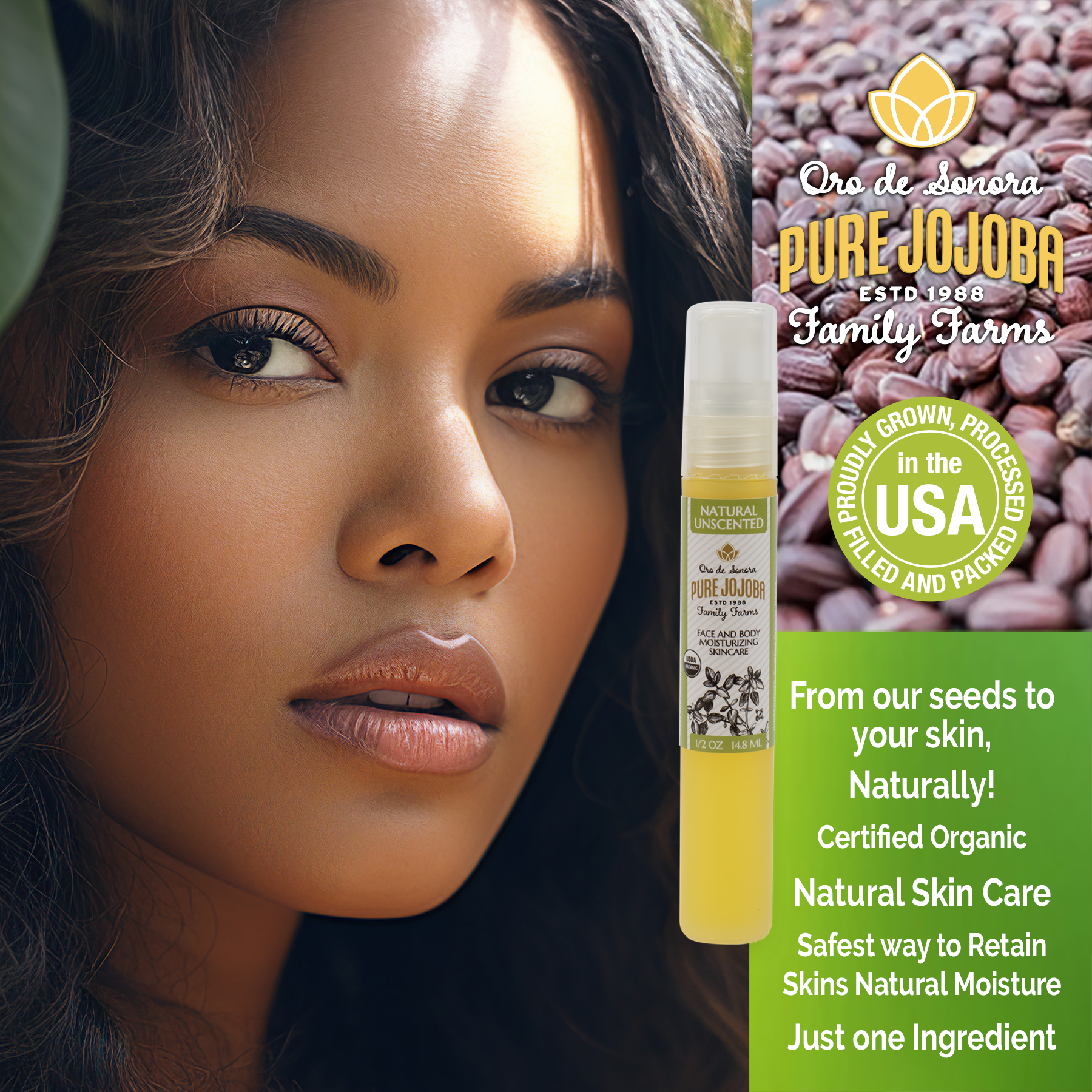 1/2oz Pure Certified Organic Arizona Grown Jojoba