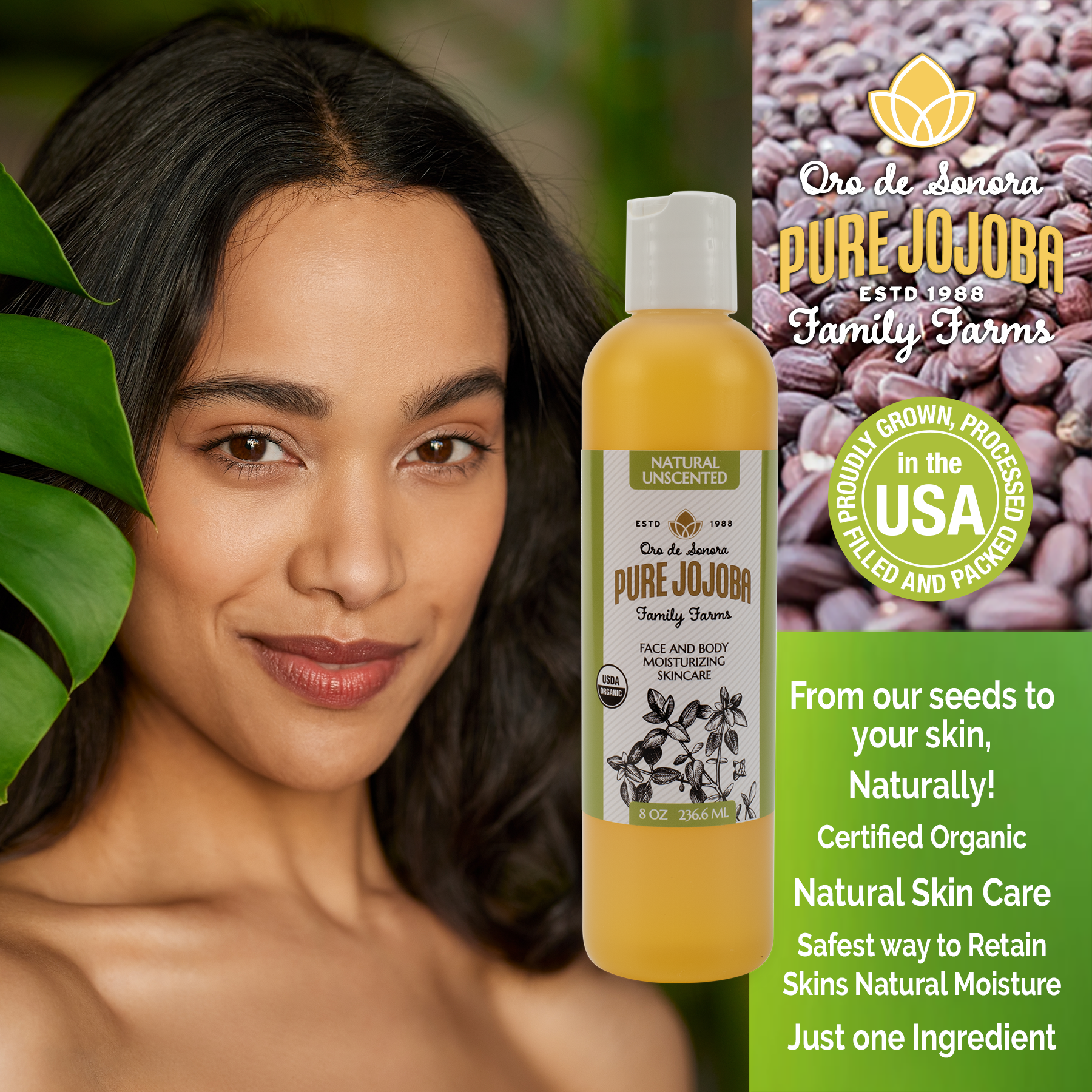 8oz Pure Certified Organic Arizona Grown Jojoba
