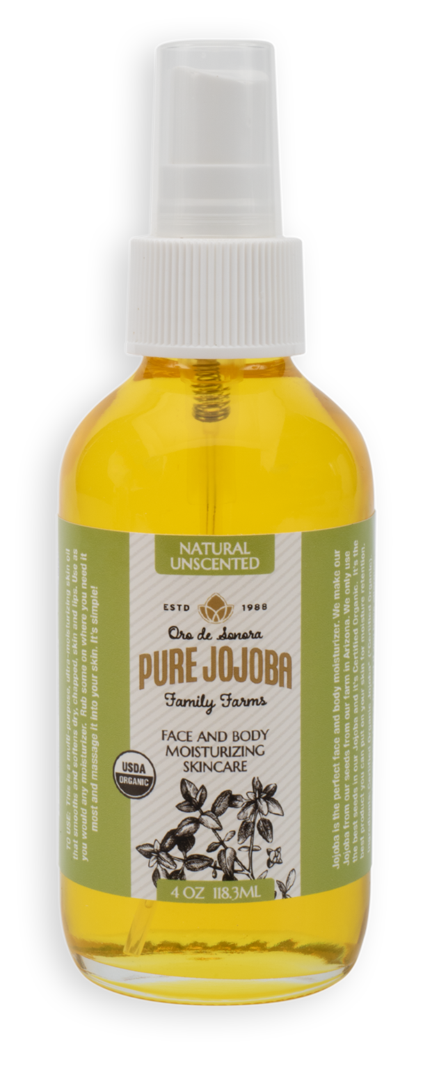 4oz Pure Certified Organic Arizona Grown Jojoba - in a Glass Bottle