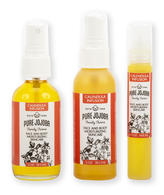 CALENDULA Infused Pure Jojoba Face and Body Moisturizing Skincare