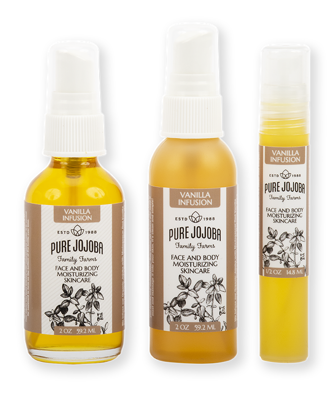 VANILLA Infused Pure Jojoba Face and Body Moisturizing Skincare