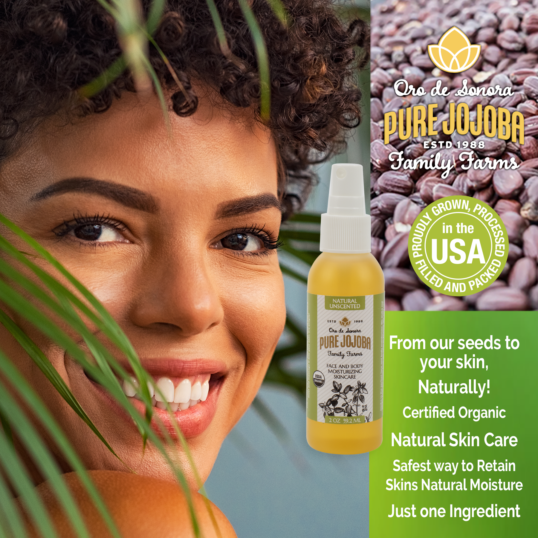 2oz Pure Certified Organic Arizona Grown Jojoba