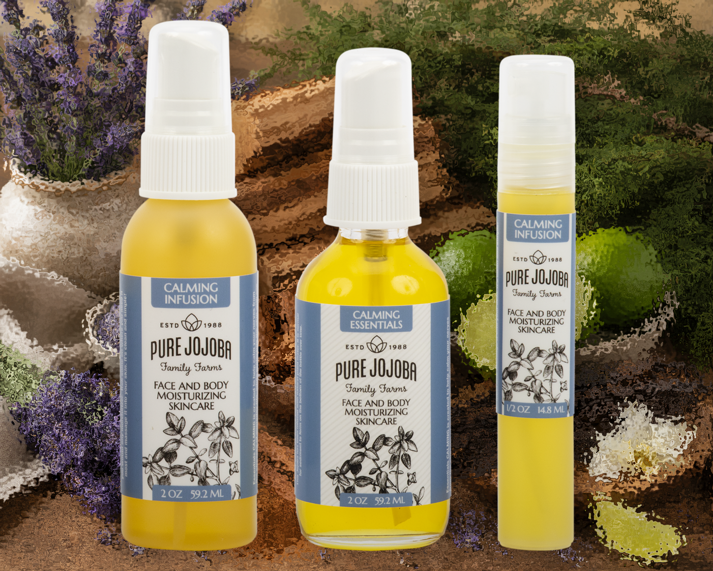 CALMING Infused Pure Jojoba Face and Body Moisturizing Skincare