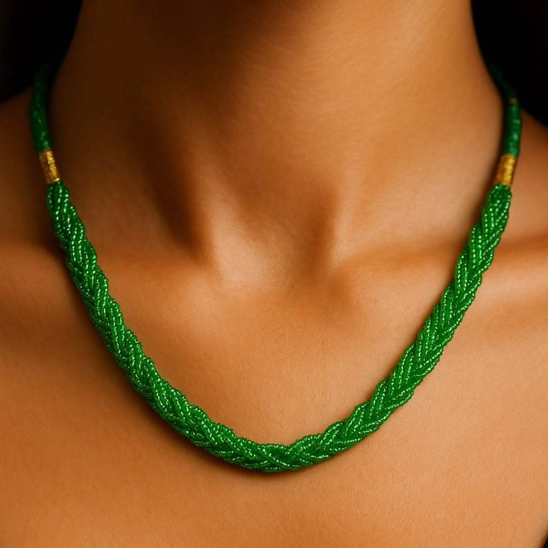 Handcrafted Beaded Braided Necklace