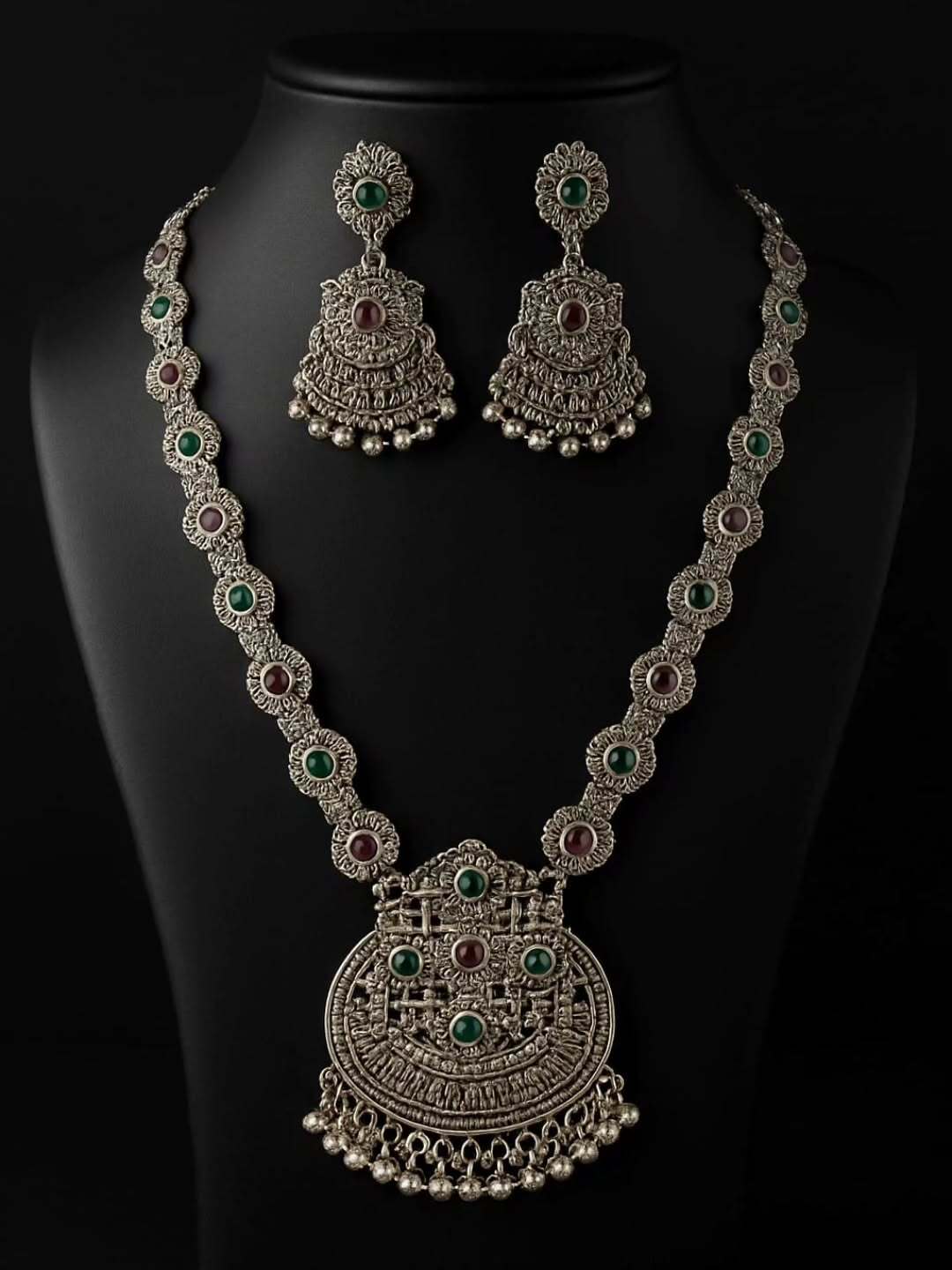 Elegant Oxicidised Necklace & Jhumka Combo