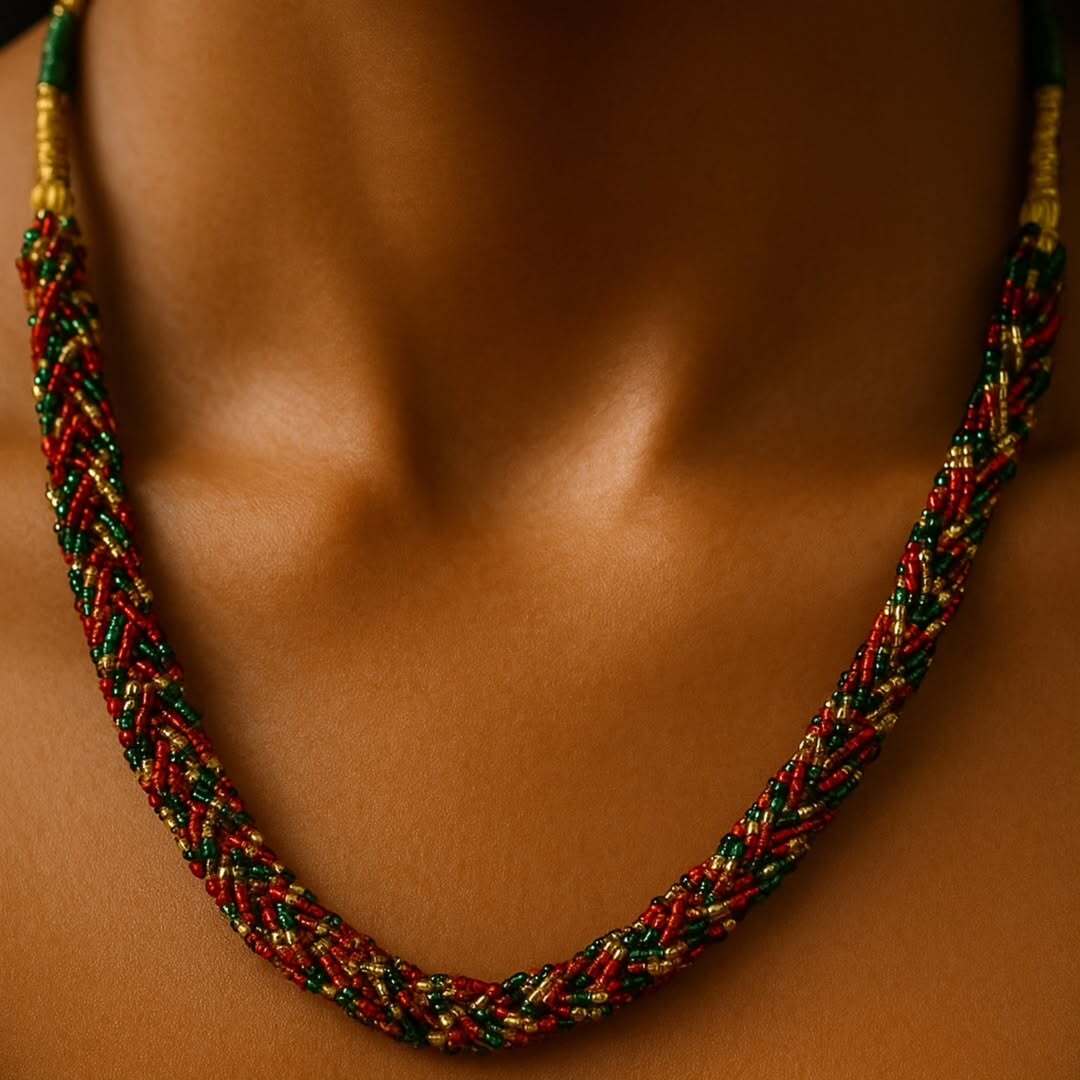 Handcrafted Beaded Braided Necklace