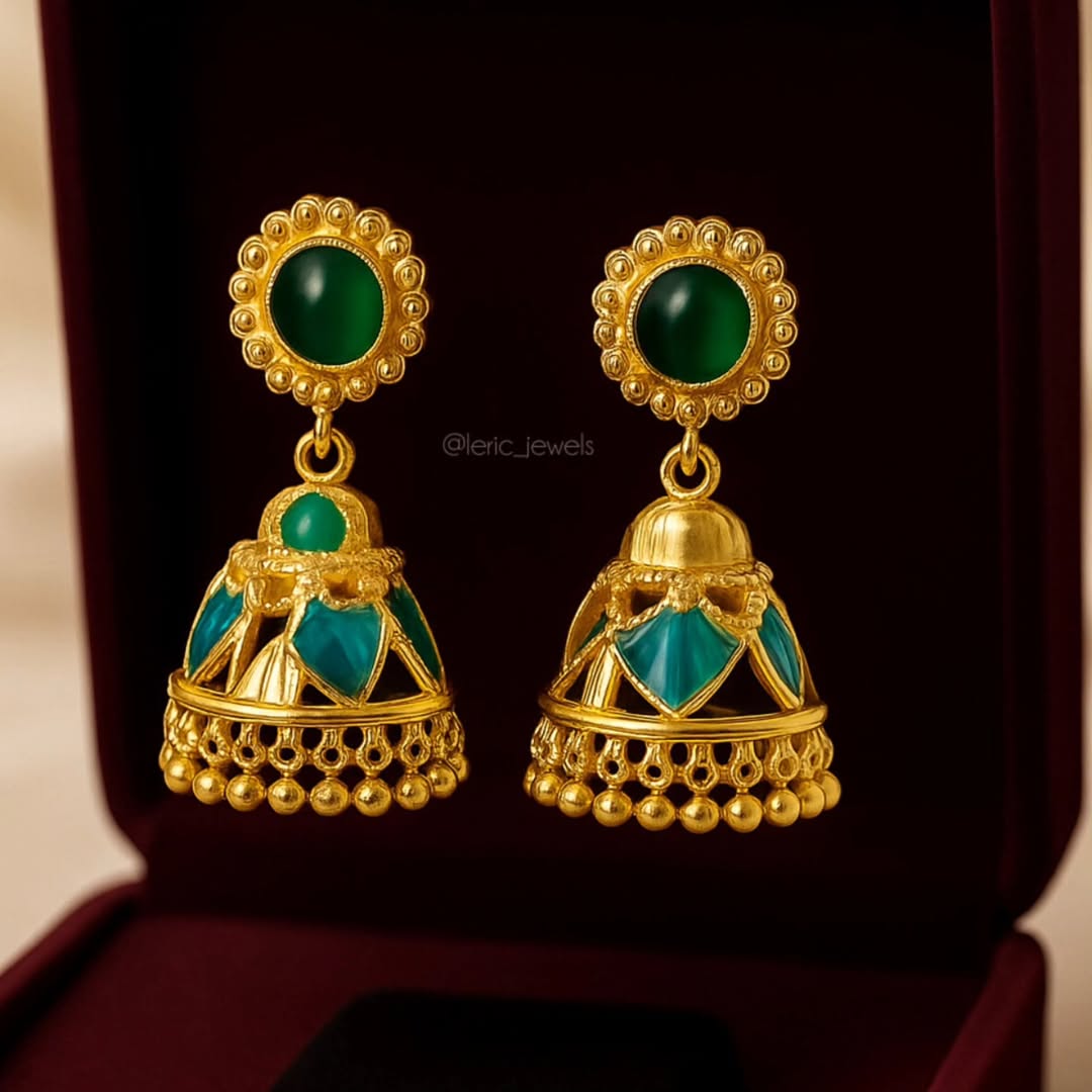 Gold-Plated Palakka Jhumka