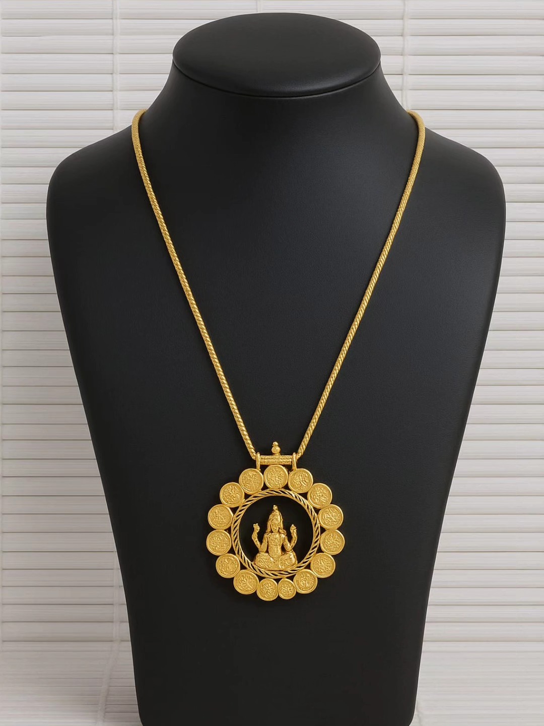 Goddess Lakshmi Gold Plated Palakka Necklace