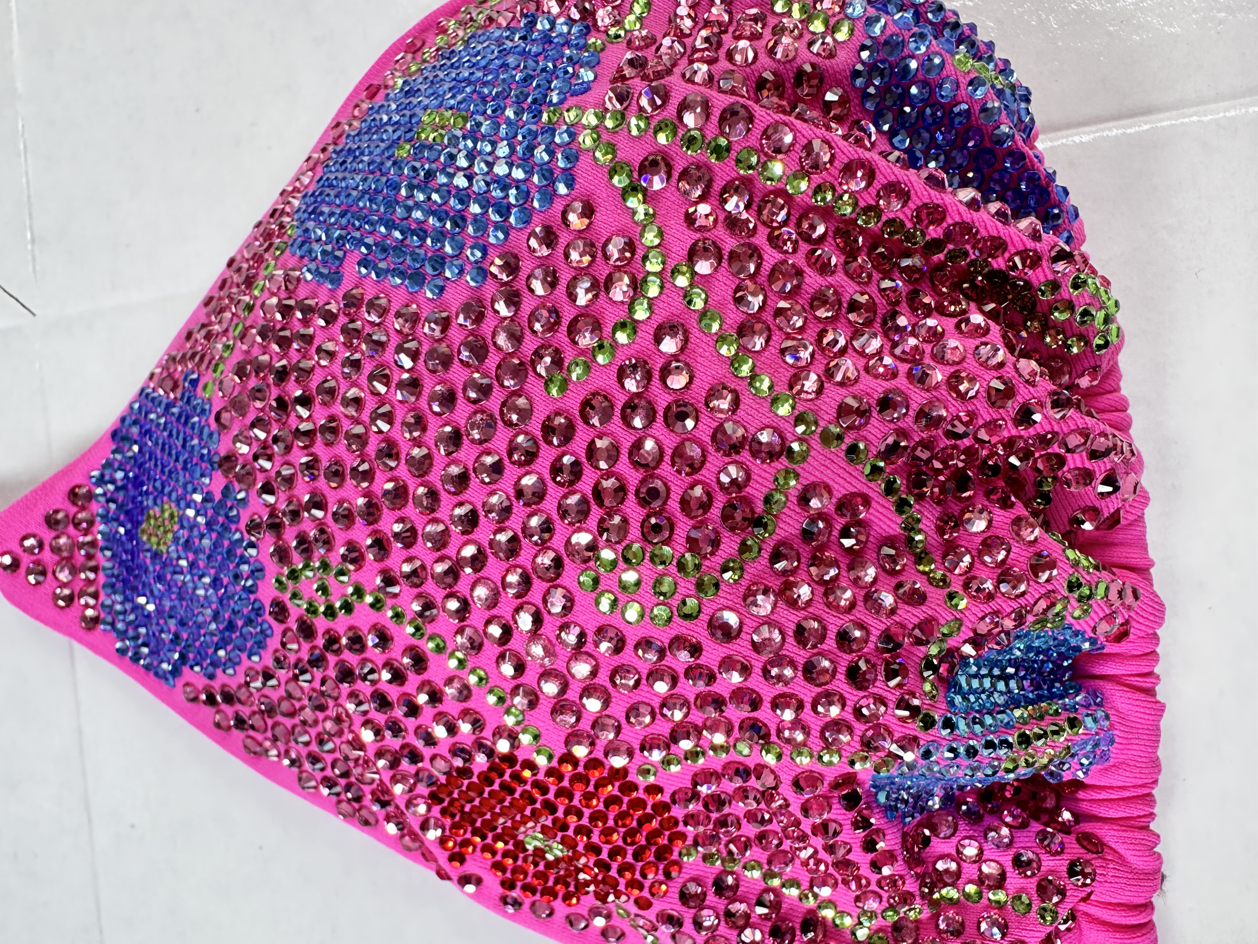 BIKINI FUXIA TEMPESTA DI STRASS IN FIORE