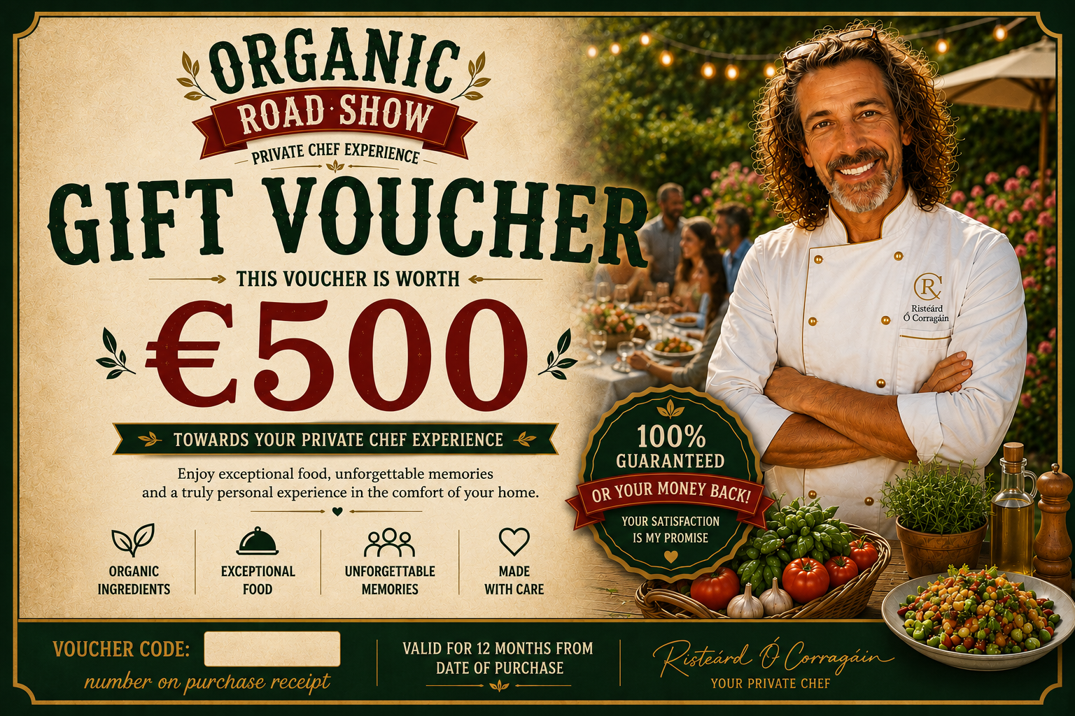 Private Chef Experience Gift Voucher
