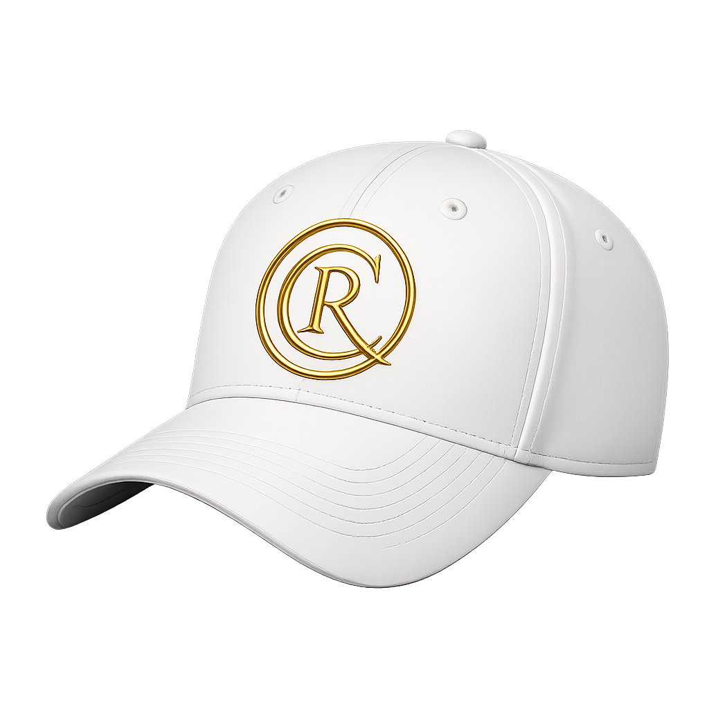 White Embroidered R Cap