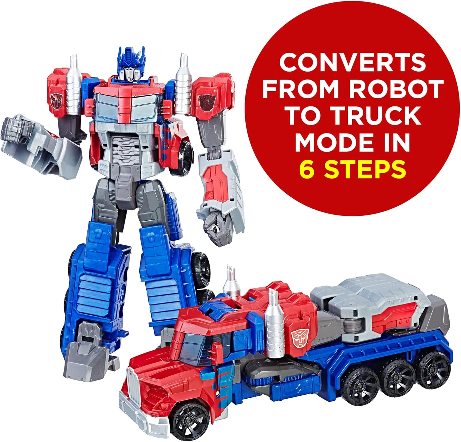 Transformers Toys Heroic Optimus Prime Action Figure - Timeless Large-Scale Figure, Changes into Toy Truck - Toys for Kids 6 and Up, 11-inch (Amazon Exclusive) 