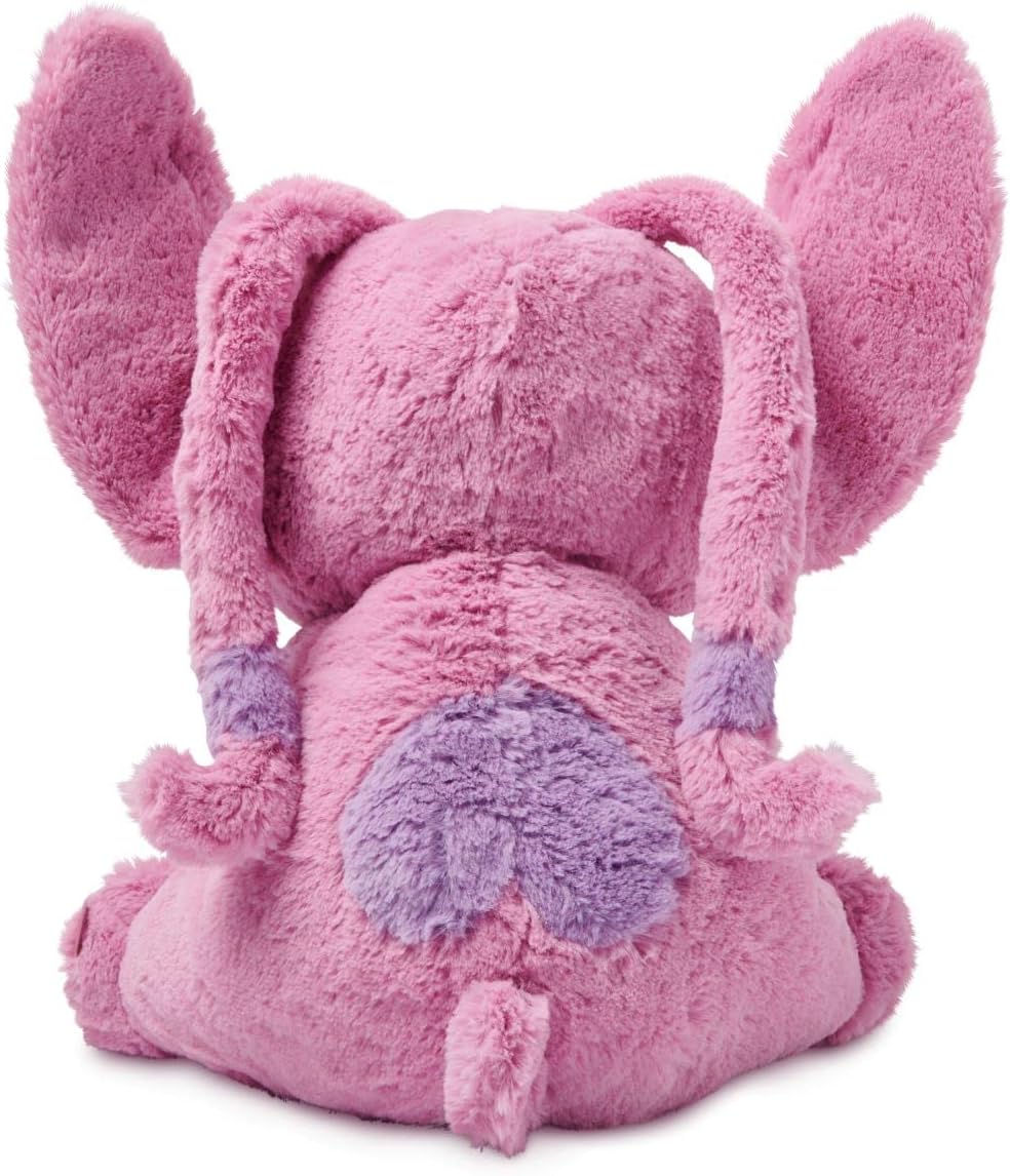 Disney Store Official Angel Medium Soft Toy for Kids - Cuddly Character with Fuzzy Texture & Embroidered Details - Flexible Floppy Ears - Disney Plushy Suitable for All Ages 