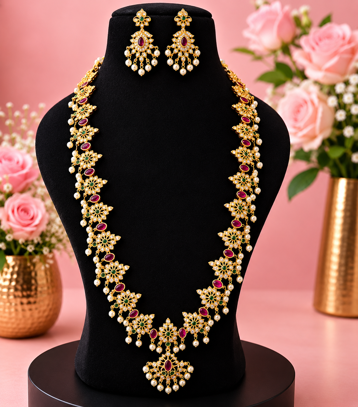 Traditional Jadau kundan Necklace Set